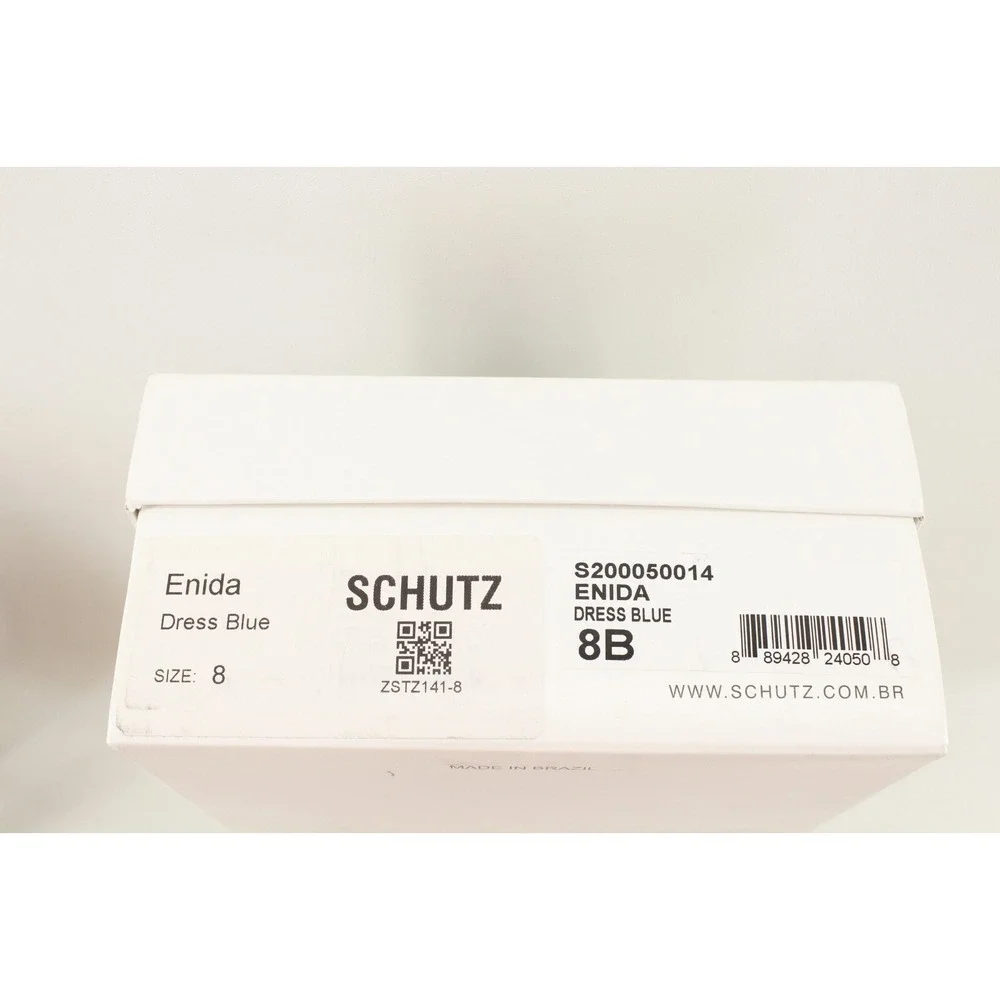 SCHUTZ Enida Slingback Suede High Heel Sandals- Dress Blue, US 8 B‎